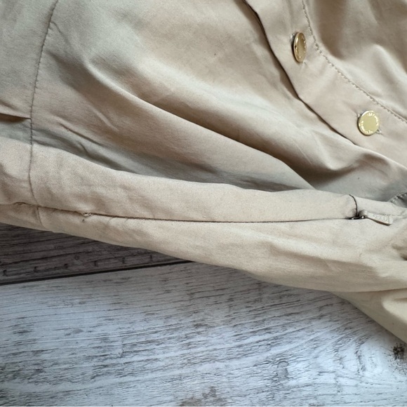 Tory Burch Blythe Khaki Safari Style Shirt Dress Size 0 Utility Button - Picture 11 of 12